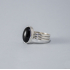 LARGE SILVER RING WITH BLACK ONYX